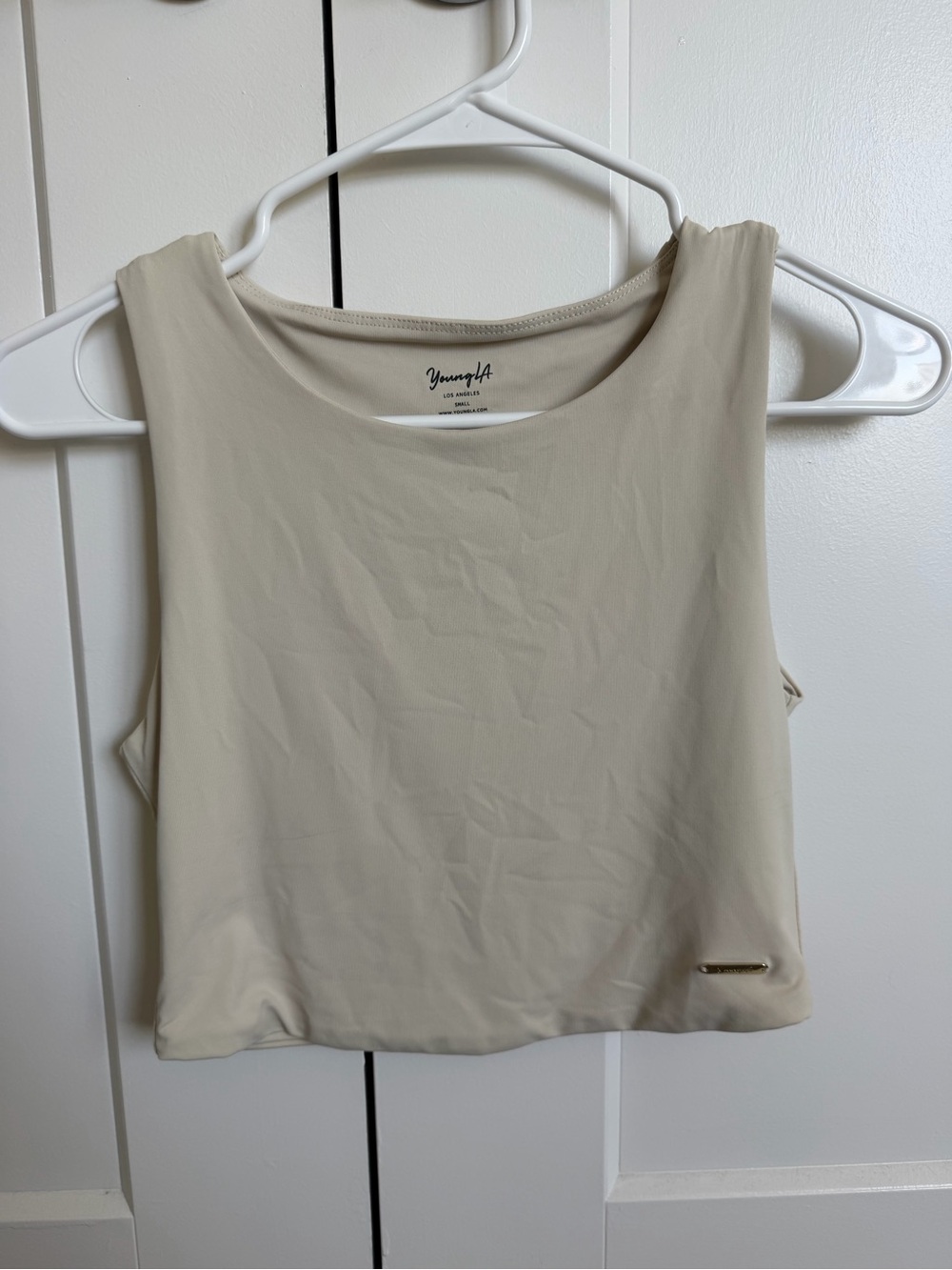 YoungLA Women's Cream Crop Tank Top